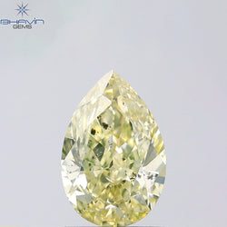 1.02 CT Pear Shape Natural Diamond Greenish Yellow Color SI2 Clarity (8.44 MM)