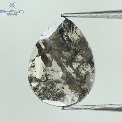 1.06 CT Pear Slice Shape Natural Diamond Salt And Pepper Color I3 Clarity (10.94 MM)
