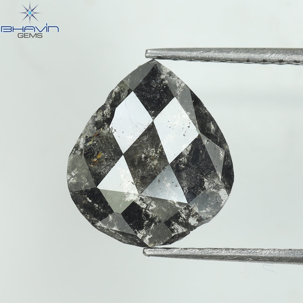 1.49 CT Slice Shape Natural Diamond Salt And Pepper Color I3 Clarity (11.88 MM)