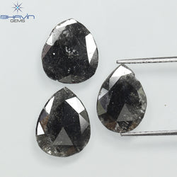 1.75 CT/5 ピース スライス形状 天然ダイヤモンド ソルト アンド ペッパー カラー I3 クラリティ (10.45 MM)