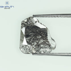 0.95 CT Slice Shape Natural Diamond Salt And Pepper Color I3 Clarity (11.94 MM)