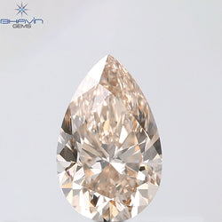 1.31 CT Pear Shape Natural Diamond Brown Color VVS1 Clarity (9.32 MM)