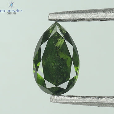 0.19 CT Pear Diamond Natural Loose diamond Green Color I3 Clarity (4.51 MM)