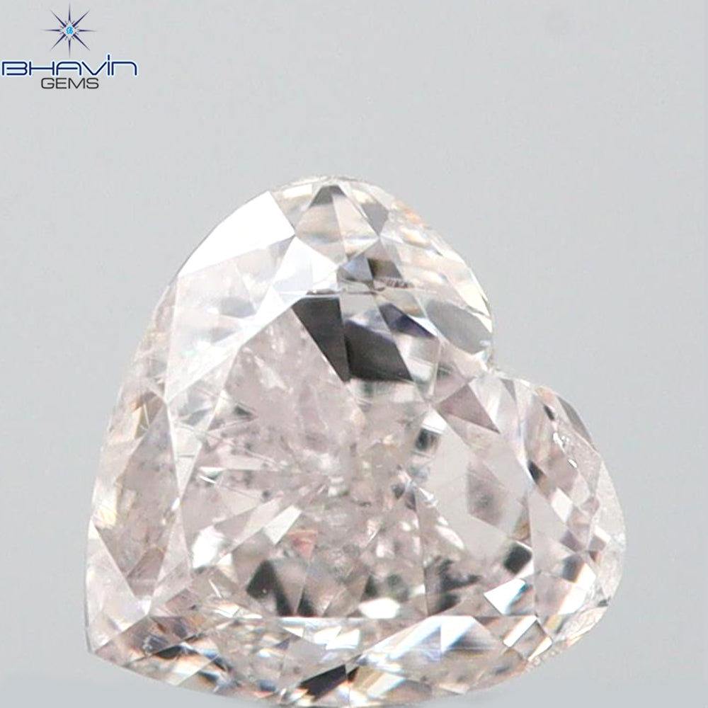 0.23 CT Heart Shape Natural Diamond Pink Color SI1 Clarity (3.98 MM)