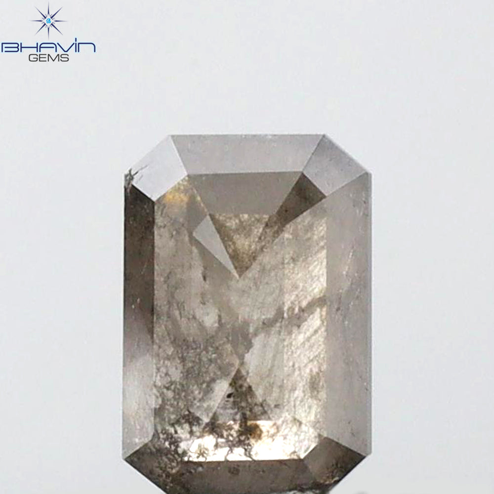 0.68 CT Emerald Shape Natural Diamond Salt And Pepper Color I3 Clarity (5.72 MM)