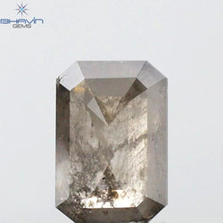 0.68 CT Emerald Shape Natural Diamond Salt And Pepper Color I3 Clarity (5.72 MM)