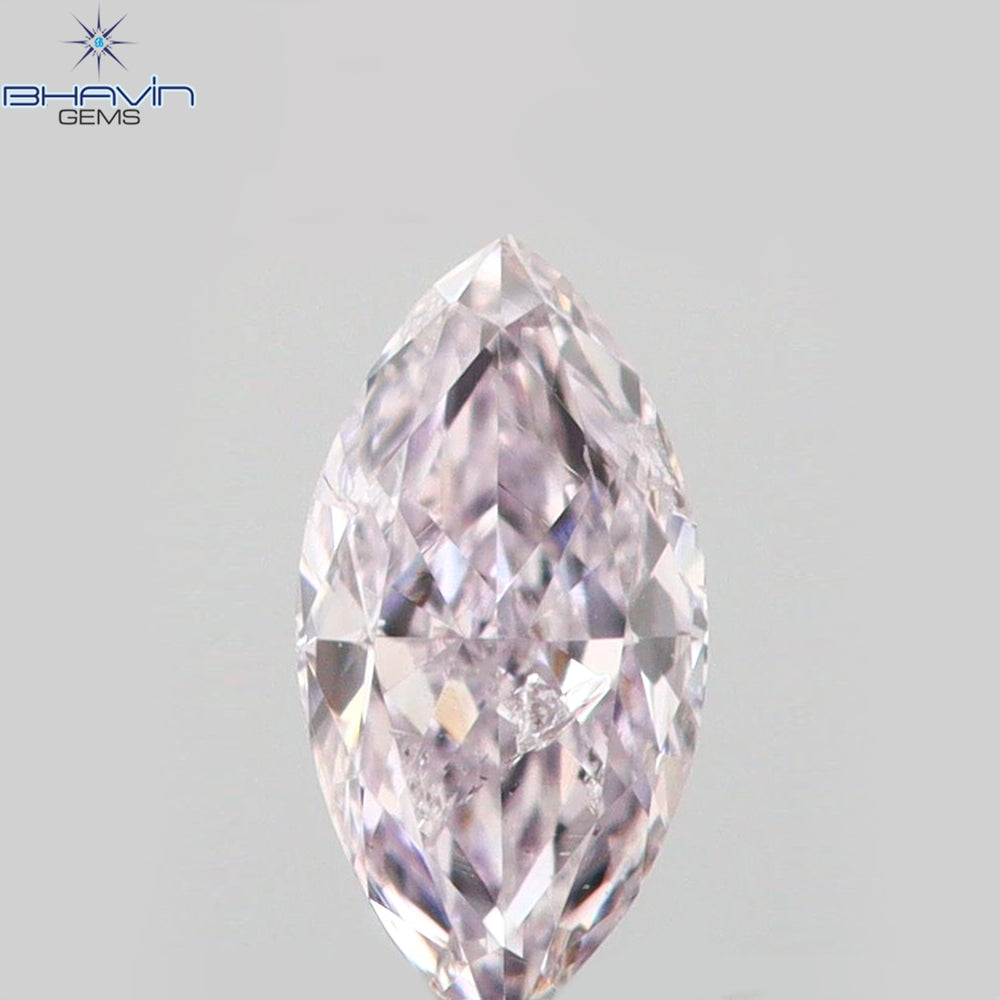 0.10 CT マーキス シェイプ ナチュラル ルース ダイヤモンド ブラウン ピンク カラー VS2 クラリティ (5.00 MM)