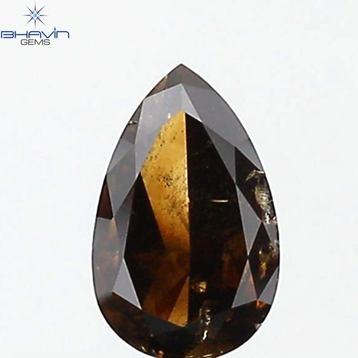 0.53 CT Pear Shape Natural Diamond Brown Color I1 Clarity (6.53 MM)