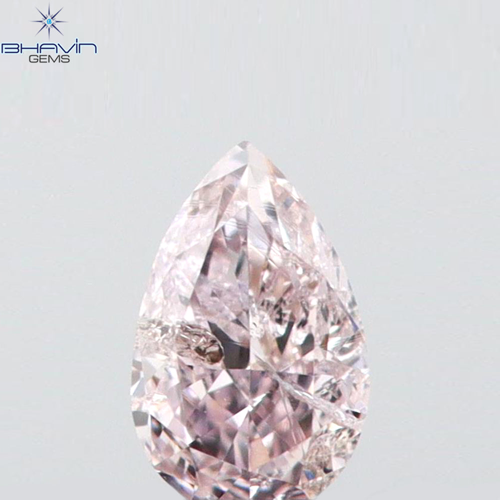 0.08 CT ペアシェイプ ナチュラル ダイヤモンド ピンク色 VS1 クラリティ (3.45 MM)