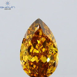 0.23 CT Pear Shape Natural Diamond Orange Color VS2 Clarity (4.82 MM)