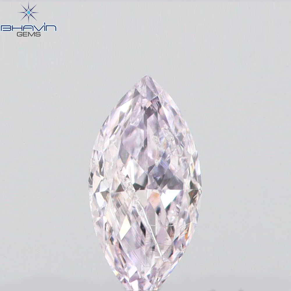 0.10 CT マーキス シェイプ ナチュラル ルース ダイヤモンド ブラウン ピンク カラー VS2 クラリティ (5.00 MM)