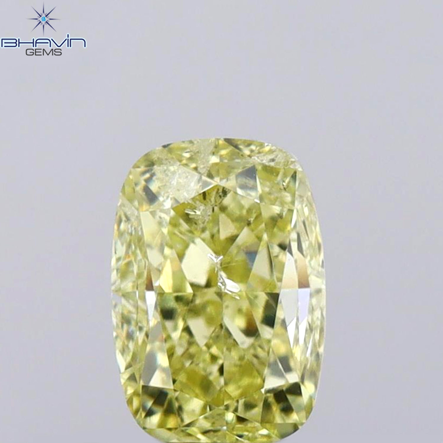 1.01 CT Cushion Shape Natural Diamond Yellow Color SI2 Clarity (6.30 MM)