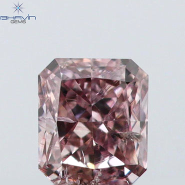 0.11 CT Radiant Shape Natural Diamond Pink Color SI1 Clarity (2.90 MM)