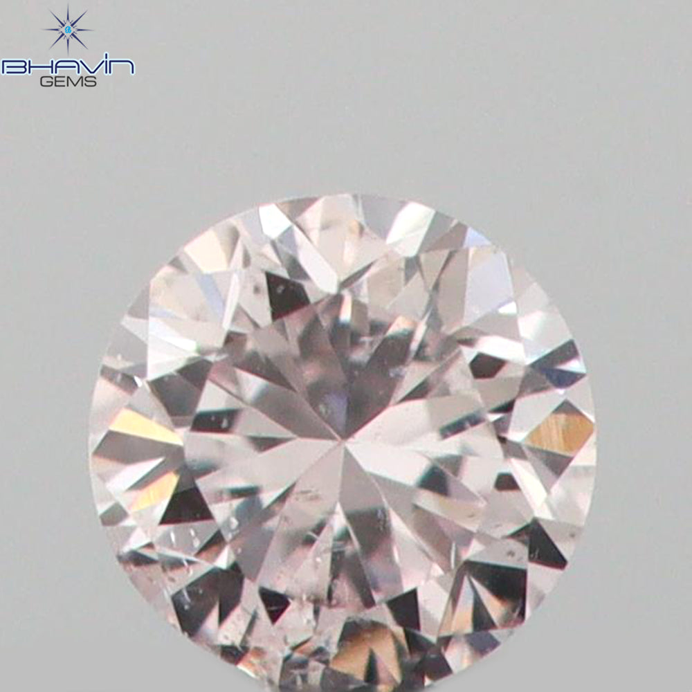 0.04 CT ラウンド シェイプ ナチュラル ダイヤモンド ピンク色 SI1 クラリティ (2.21 MM)