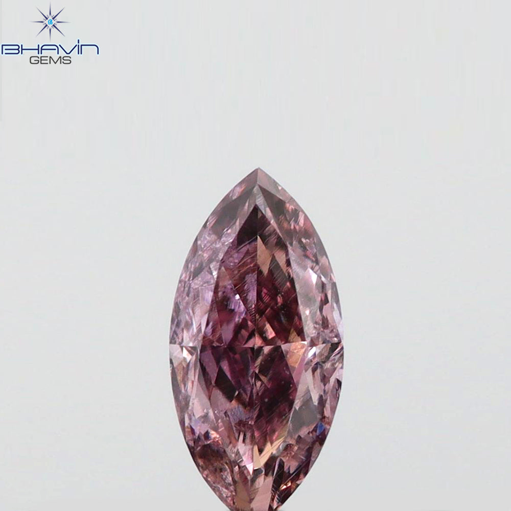 0.15 CT Marquise Shape Natural Loose Diamond Pink Color VS2 Clarity (5.31 MM)