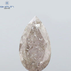 0.39 CT ペアシェイプ ナチュラル ルース ダイヤモンド ソルト アンド ペッパー カラー I3 クラリティ (5.27 MM)