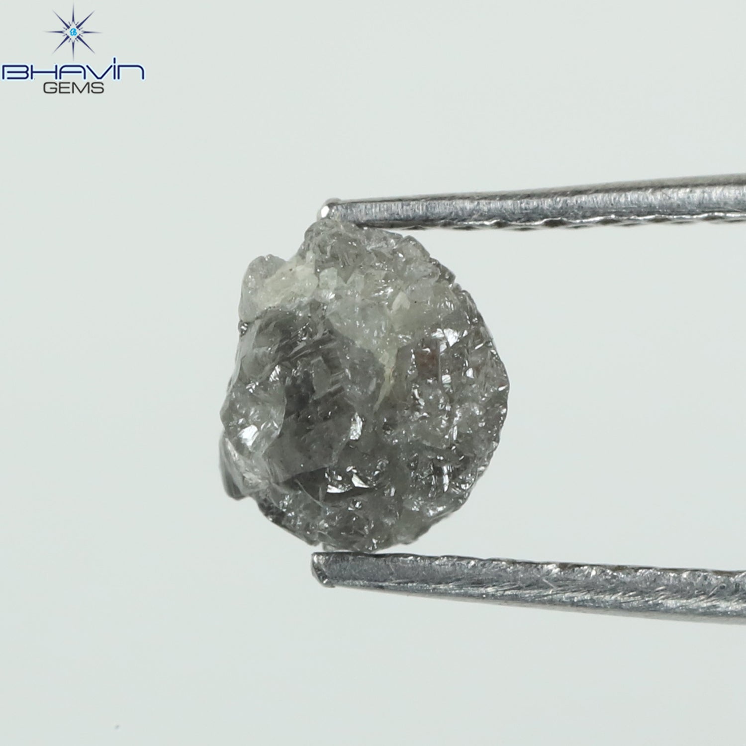 0.96 CT Rough Shape Natural Diamond Gray Color I3 Clarity (5.90 MM)