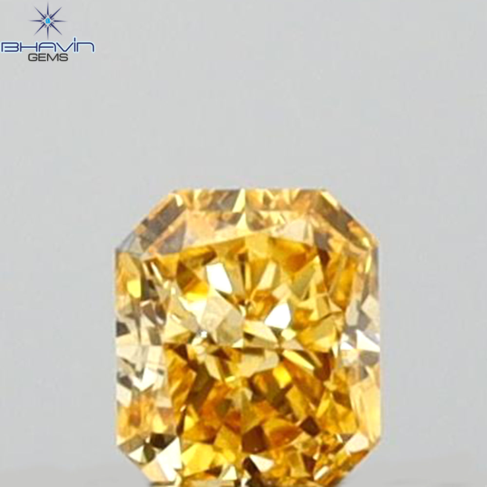 0.11 CT Radiant Shape Natural Diamond Orange Color VS2 Clarity (2.76 MM)