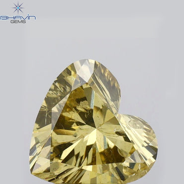 GIA Certified 2.01 CT Heart Diamond Brownish Yellow Color Natural Loose Diamond (8.29 MM)