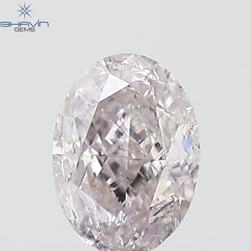 GIA Certified 0.41 CT Oval Shape Natural Diamond Pink Color I2 Clarity (5.10 MM)