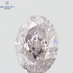 GIA Certified 0.41 CT Oval Shape Natural Diamond Pink Color I2 Clarity (5.10 MM)