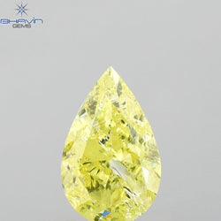 GIA Certified 1.10 CT Pear Natural Diamond Yellow Color I3 Clarity (8.27 MM)