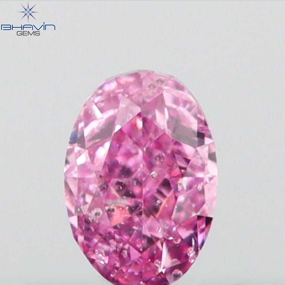 0.06 CT Oval Shape Natural Diamond VIVID Pink (Argyle) Color SI1 Clarity (2.70 MM)