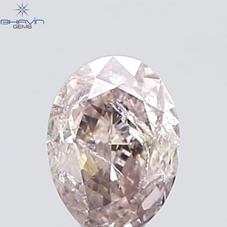 GIA Certified 0.55 CT Oval Shape Natural Diamond Brownish Pink Color I3 Clarity (5.69 MM)