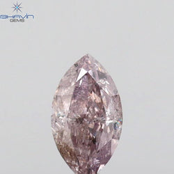 0.10 CT マーキス シェイプ ナチュラル ルース ダイヤモンド ブラウン ピンク カラー VS2 クラリティ (5.00 MM)