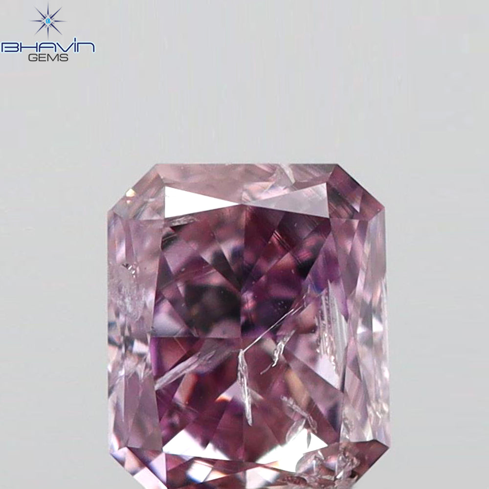 0.09 CT Radiant Shape Natural Diamond Pink Color SI2 Clarity (2.83 MM)
