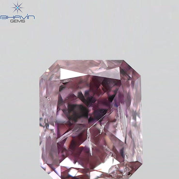 0.09 CT Radiant Shape Natural Diamond Pink Color SI2 Clarity (2.83 MM)