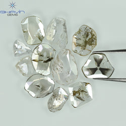 0.97 CT/7 ピース ローズカット ポルキ シェイプ ナチュラル ダイヤモンド ファンシー カラー I1 クラリティ (6.01 MM)