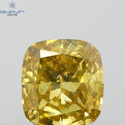 0.53 CT Cushion Shape Natural Diamond Green (Chameleon) Color VS1 Clarity (4.85 MM)