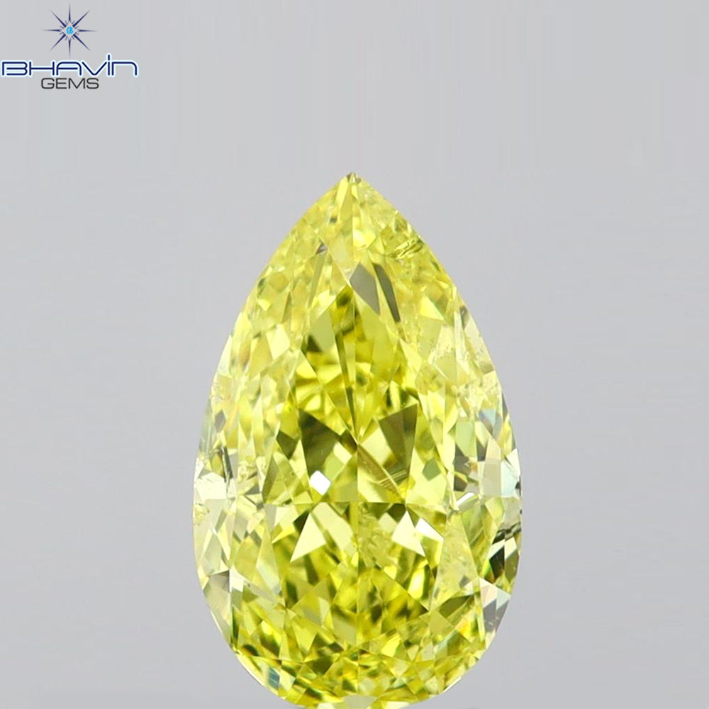 GIA Certified 1.00 CT Pear Diamond Yellow Color Natural Loose Diamond (8.37 MM)