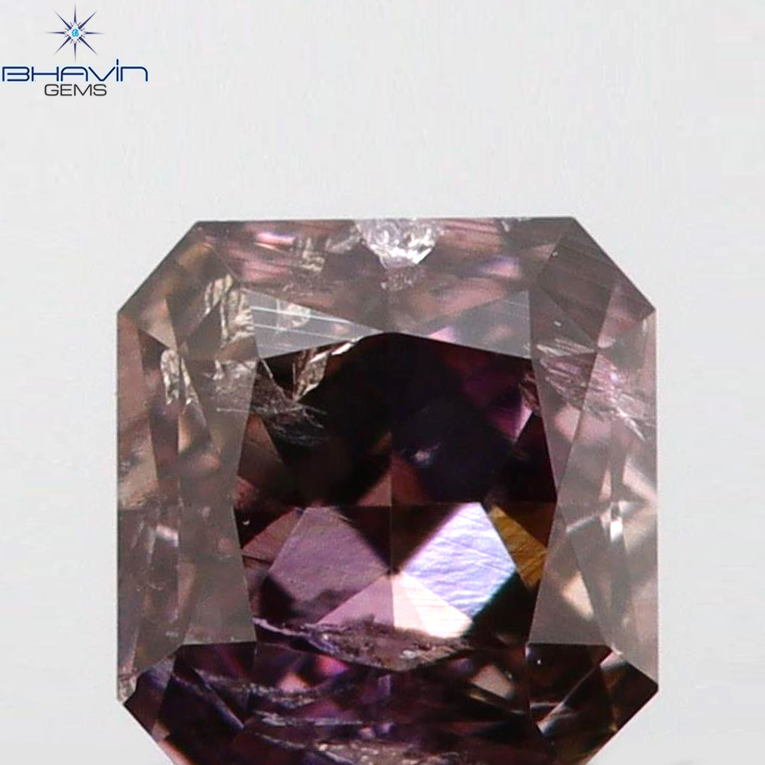 0.17 CT Radiant Shape Natural Diamond Pink Color I1 Clarity (3.08 MM)