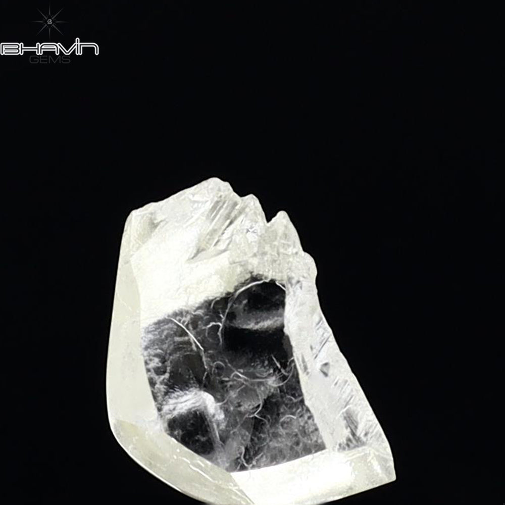 1.39 CT Rough Shape Natural Diamond White Yellow Color SI1 Clarity (9.10 MM)