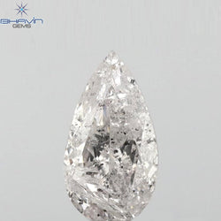 0.58 CT Pear Shape Natural Loose Diamond Pink Color I2 Clarity (7.38 MM)