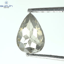 0.54 CT Pear Shape Natural Loose Diamond Gray (Salt And Pepper) Color I3 Clarity (6.38 MM)