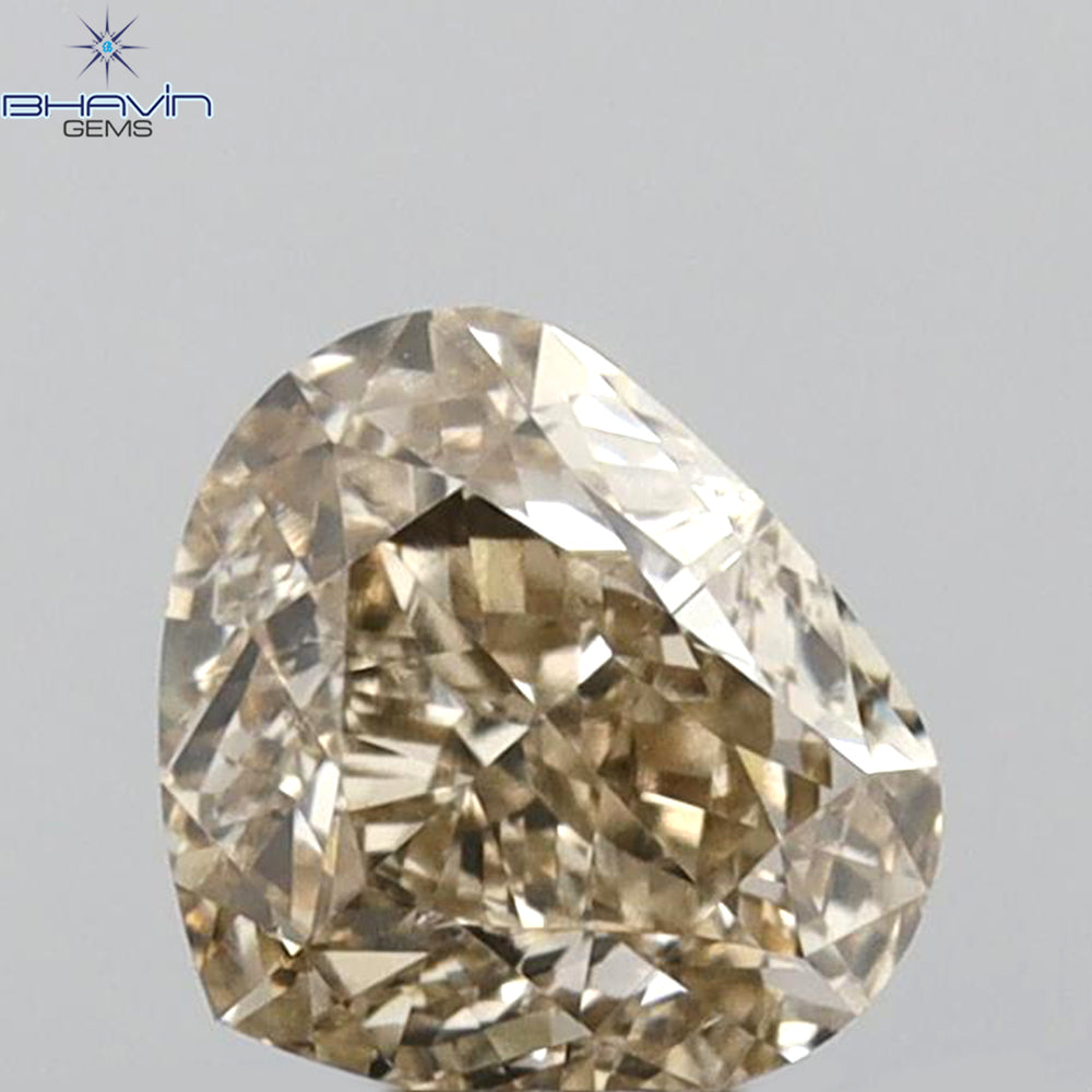 0.81 CT Heart Shape Natural Diamond Brown Color VS1 Clarity (4.94 MM)