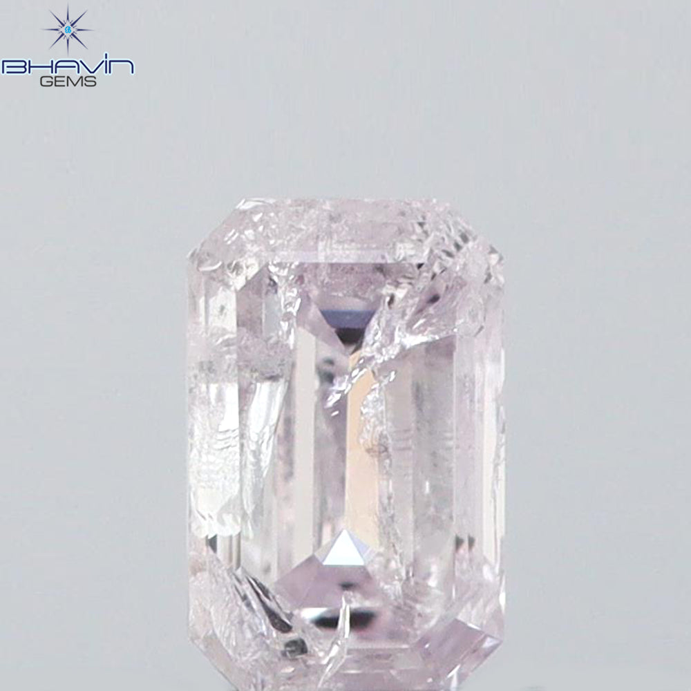 0.43 CT エメラルド シェイプ ナチュラル ダイヤモンド グレー色 SI1 クラリティ (5.22 MM)