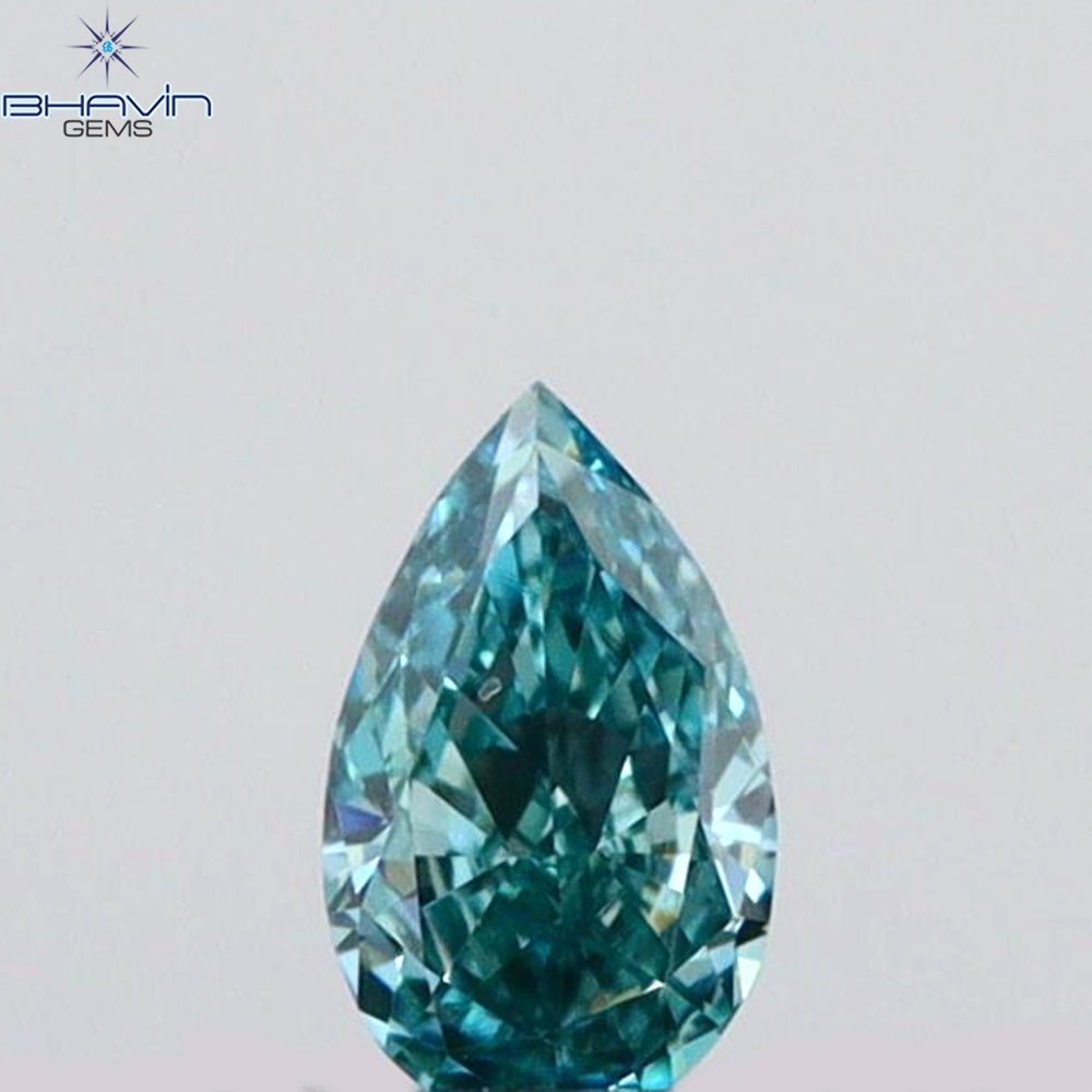 0.07 CT Pear Shape Natural Diamond Blue Color VS1 Clarity (3.51 MM)