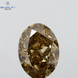 1.50 CT Oval Shape Natural Diamond Brown Color I1 Clarity (7.81 MM)
