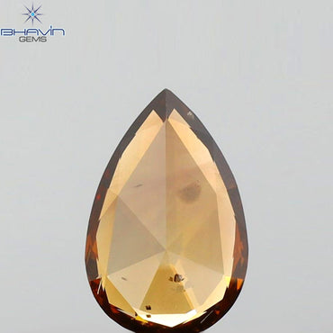0.59 CT Pear Shape Natural Diamond Champagne Color VS2 Clarity (7.90 MM)
