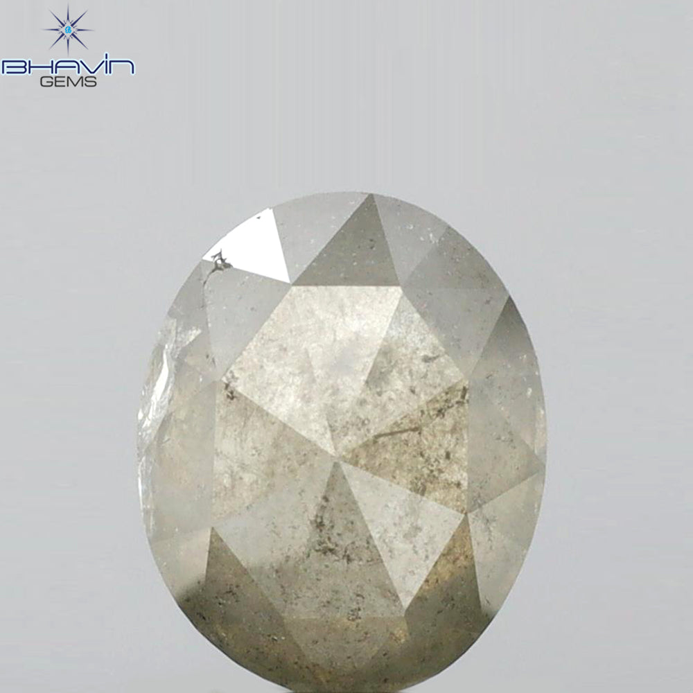 1.39 CT Oval Shape Natural Diamond Salt And Papper Color I3 Clarity (7.80 MM)