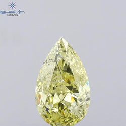 1.00 CT Pear Shape Natural Diamond Yellow Color I1 Clarity (8.14 MM)