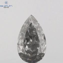 0.32 CT Pear Shape Natural Diamond Bluish Grey Color SI2 Clarity (5.51 MM)