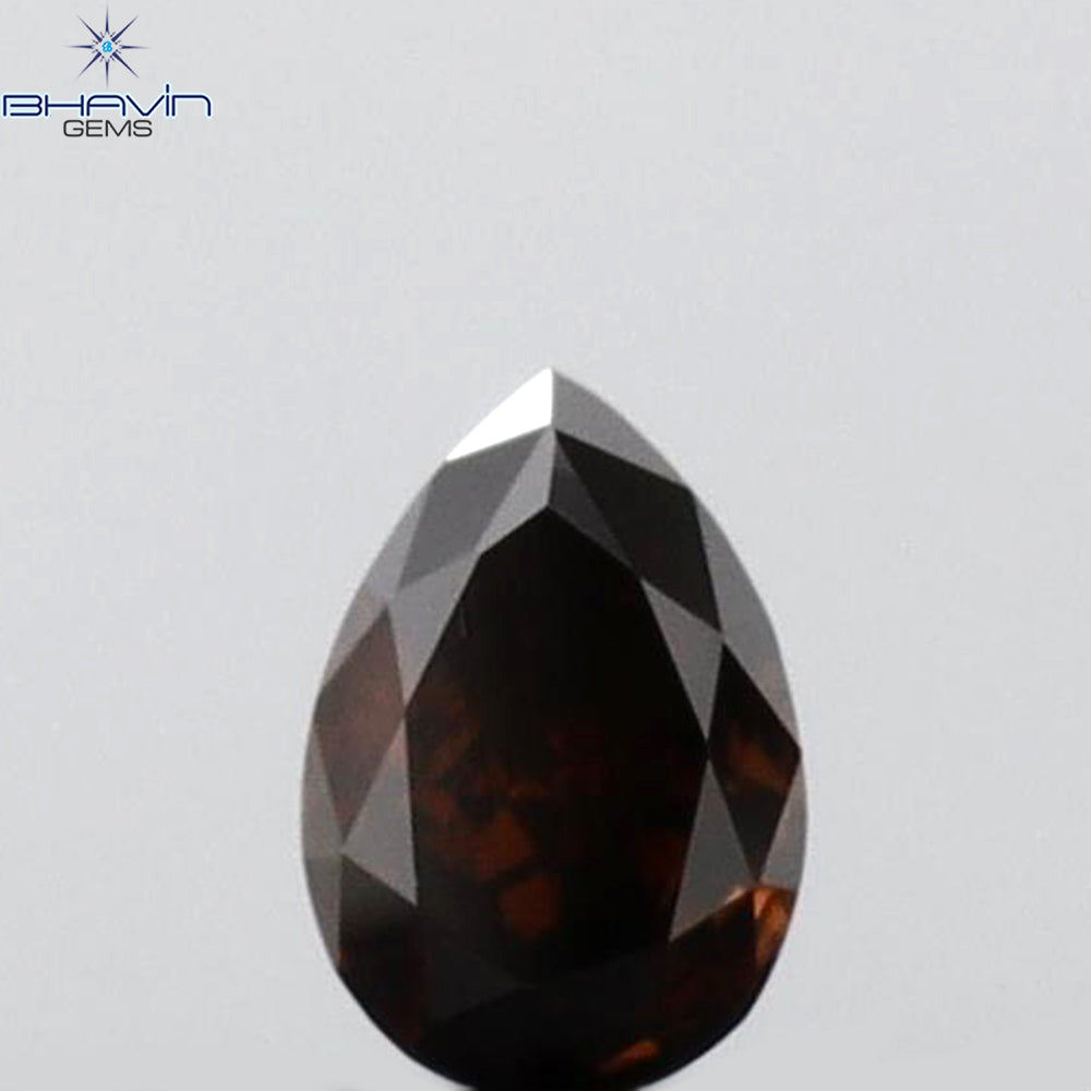 0.18 CT Pear Shape Natural Diamond Red Color SI2 Clarity (4.03 MM)