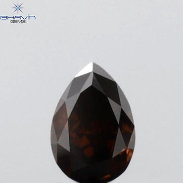 0.18 CT Pear Shape Natural Diamond Red Color SI2 Clarity (4.03 MM)