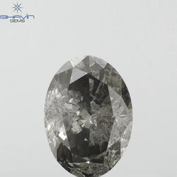 0.99 CT Oval Shape Natural Diamond Grey Color I2 Clarity (7.52 MM)