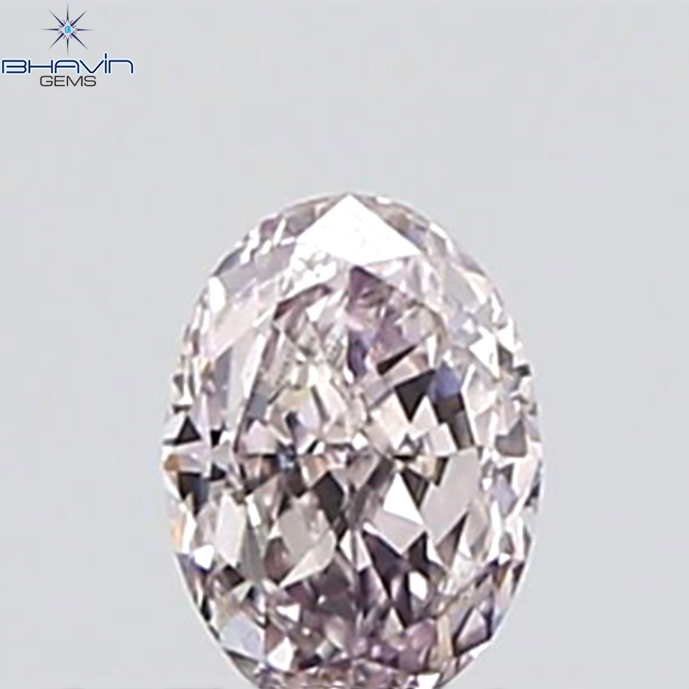 GIA Certified 0.26 CT Oval Shape Natural Diamond Purplish Pink Color SI2 Clarity (4.52 MM)
